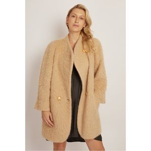 New Vintage VINVERT by Satyo Oversized Beige Wool Blend Coat Size S